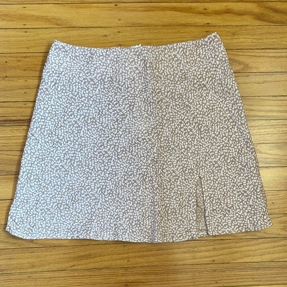 Princess Polly Women's Tan and light pink mini slit skirt